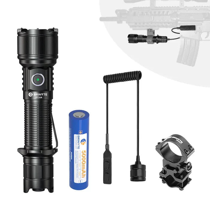 PT16A - 3000Lumens Tactical Flashlight with Tungsten Steel Tips